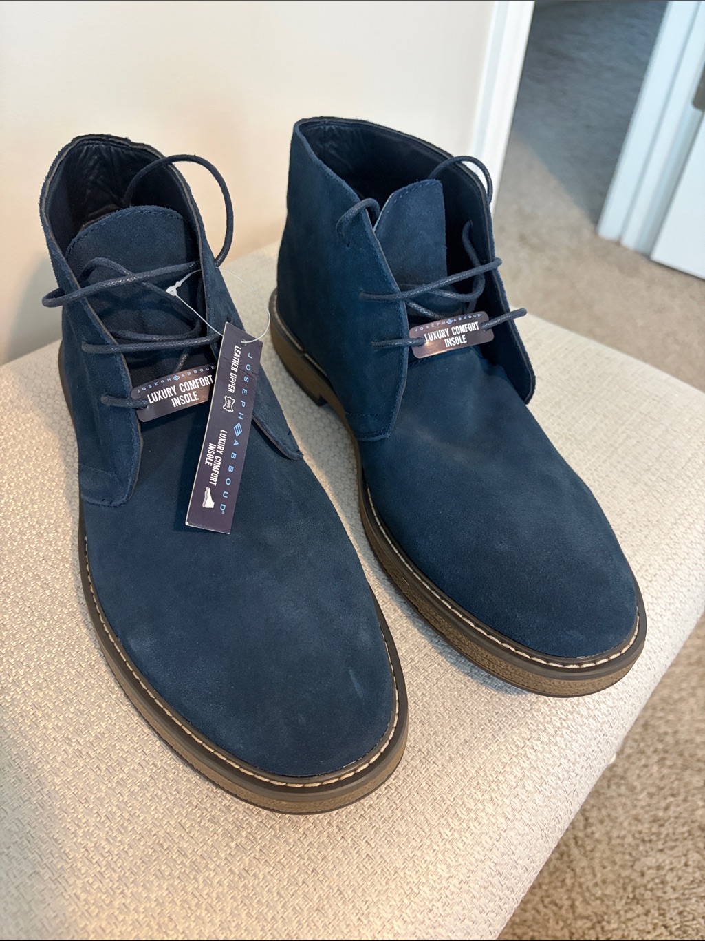New Joseph Abboud Navy Blue Suede Thomas Chukka Boots Size 13